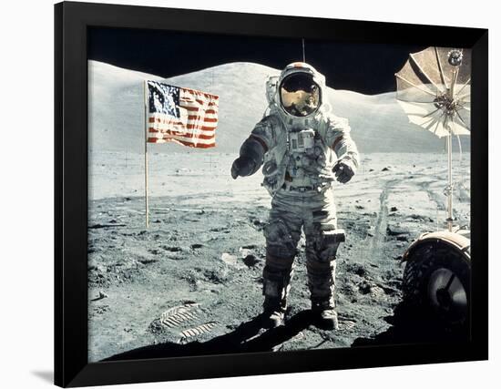 Eugene Cernan on Moon Apollo 17-null-Framed Photographic Print