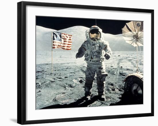 Eugene Cernan on Moon Apollo 17-null-Framed Photographic Print