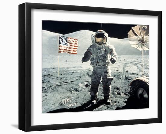 Eugene Cernan on Moon Apollo 17-null-Framed Photographic Print
