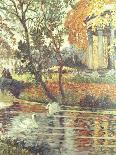 Walk by the River on an Autumn Day-Eugene Chigot-Stretched Canvas