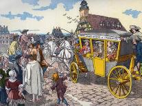 Cabriolet and 'coucou' carriage in 1885-Eugene Courboin-Giclee Print