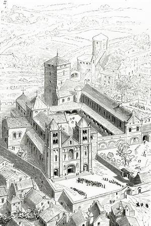 View of the Abbey of Cluny and the Carolingian Cathedral