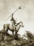 The Challenge (Yakama Warrior on Horseback, 1911)-Eugene Everett Lavalleur and L.V. McWhorter-Framed Stretched Canvas