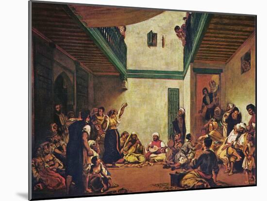 Eugène Ferdinand Victor Delacroix (Jewish Wedding in Morocco) Art Poster Print-null-Mounted Poster