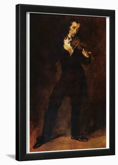 Eugène Ferdinand Victor Delacroix (Portrait of Paganini) Art Poster Print-null-Lamina Framed Poster