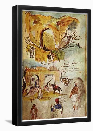 Eugène Ferdinand Victor Delacroix (Walls of Meknes (Morocco sketches from the book)) Art Poster Pri-null-Framed Poster