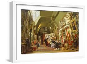 Eugene Giraud (1806-81) in His Studio with His Brother, Charles and His Son, Victor-Charles Giraud-Framed Giclee Print