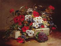 Still Life of Roses and Wallflowers-Eugene Henri Cauchois-Giclee Print