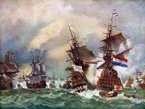 The Battle of Texel, 1673 (C192)-Eugene Isabey-Mounted Giclee Print