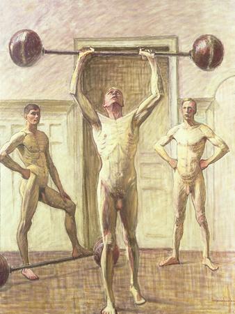 Pushing Weights with Two Arms, Number 3, 1914