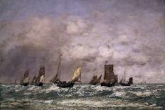 EUGENE-LOUIS BOUDIN/ BERCK, THE DEPARTURE OF THE BOATS.  EUGENE-LOUIS BOUDIN (1824-98)-EUGENE-LOUIS BOUDIN-Poster