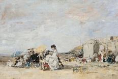 Lady in White on the Beach at Trouville-Eugène-Louis Boudin-Giclee Print