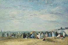 The Beach at Trouville-Eugène-Louis Boudin-Mounted Giclee Print