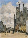 The Square of the Church of Saint Vulfran in Abbeville-Eugène-Louis Boudin-Giclee Print