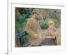 Eugene Manet (1833-92) with His Daughter at Bougival, c.1881-Berthe Morisot-Framed Giclee Print