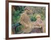 Eugene Manet (1833-92) with His Daughter at Bougival, c.1881-Berthe Morisot-Framed Giclee Print