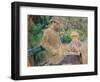 Eugene Manet (1833-92) with His Daughter at Bougival, c.1881-Berthe Morisot-Framed Premium Giclee Print