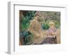 Eugene Manet (1833-92) with His Daughter at Bougival, c.1881-Berthe Morisot-Framed Premium Giclee Print