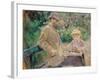 Eugene Manet (1833-92) with His Daughter at Bougival, c.1881-Berthe Morisot-Framed Giclee Print