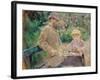 Eugene Manet (1833-92) with His Daughter at Bougival, c.1881-Berthe Morisot-Framed Giclee Print