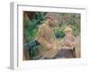 Eugene Manet (1833-92) with His Daughter at Bougival, c.1881-Berthe Morisot-Framed Giclee Print