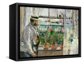 Eugene Manet (1834-92) on the Isle of Wight-Berthe Morisot-Framed Stretched Canvas