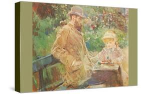 Eugène Manet and His Daughter in Bougival-Berthe Morisot-Stretched Canvas