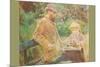 Eugène Manet and His Daughter in Bougival-Berthe Morisot-Mounted Premium Giclee Print