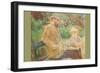 Eugène Manet and His Daughter in Bougival-Berthe Morisot-Framed Art Print