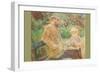 Eugène Manet and His Daughter in Bougival-Berthe Morisot-Framed Art Print