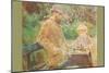 Eugène Manet and His Daughter in Bougival-Berthe Morisot-Mounted Art Print