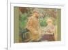 Eugène Manet and His Daughter in Bougival-Berthe Morisot-Framed Art Print