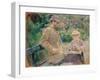 Eugène Manet and His Daughter in the Garden at Bougival-null-Framed Giclee Print