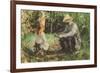 Eugène Manet and His Daughter in the Garden-Berthe Morisot-Framed Premium Giclee Print