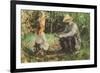 Eugène Manet and His Daughter in the Garden-Berthe Morisot-Framed Premium Giclee Print