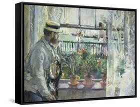 Eugene Manet on the Isle of Wight, 1875-Berthe Morisot-Framed Stretched Canvas