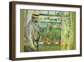 Eugene Manet on the Isle of Wight-Berthe Morisot-Framed Art Print