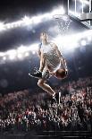 Isolated on Black Basketball Player in Action is Flying High-Eugene Onischenko-Photographic Print