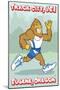 Eugene, Oregon, Bigfoot Jogging, Track City USA-Lantern Press-Mounted Art Print