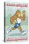 Eugene, Oregon, Bigfoot Jogging, Track City USA-Lantern Press-Stretched Canvas