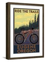 Eugene, Oregon - Mountain Bike-Lantern Press-Framed Art Print