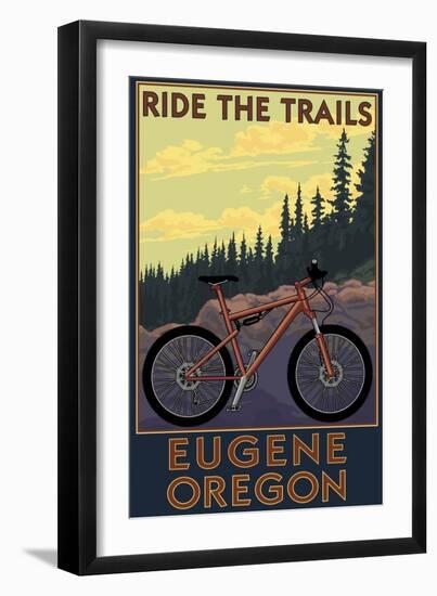 Eugene, Oregon - Mountain Bike-Lantern Press-Framed Art Print