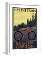 Eugene, Oregon - Mountain Bike-Lantern Press-Framed Art Print