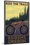 Eugene, Oregon - Mountain Bike-Lantern Press-Mounted Art Print