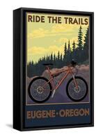 Eugene, Oregon - Ride the Trails-Lantern Press-Framed Stretched Canvas