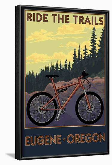 Eugene, Oregon - Ride the Trails-Lantern Press-Framed Art Print