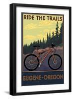 Eugene, Oregon - Ride the Trails-Lantern Press-Framed Art Print