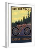 Eugene, Oregon - Ride the Trails-Lantern Press-Framed Art Print