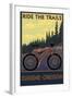 Eugene, Oregon - Ride the Trails-Lantern Press-Framed Art Print