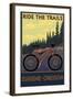 Eugene, Oregon - Ride the Trails-Lantern Press-Framed Art Print